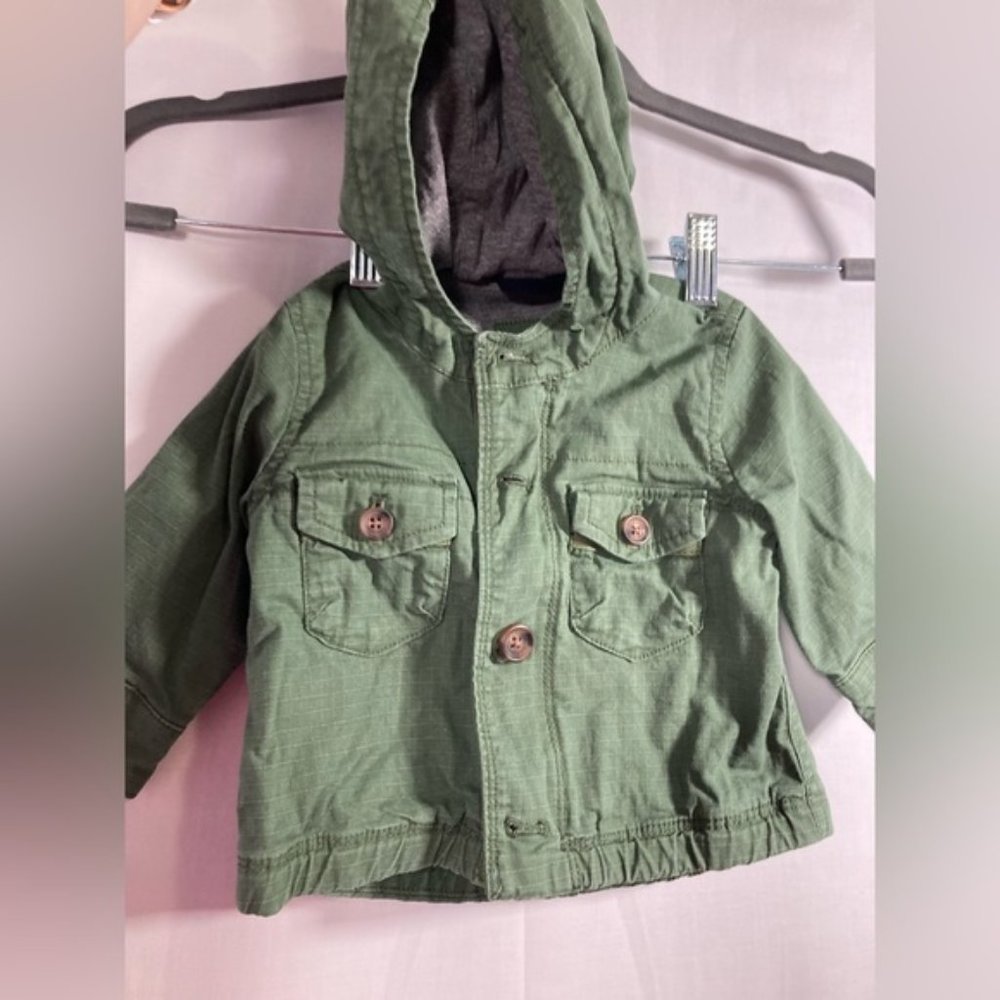 Baby GAP 0-6 months Army green cargo jacket EUC